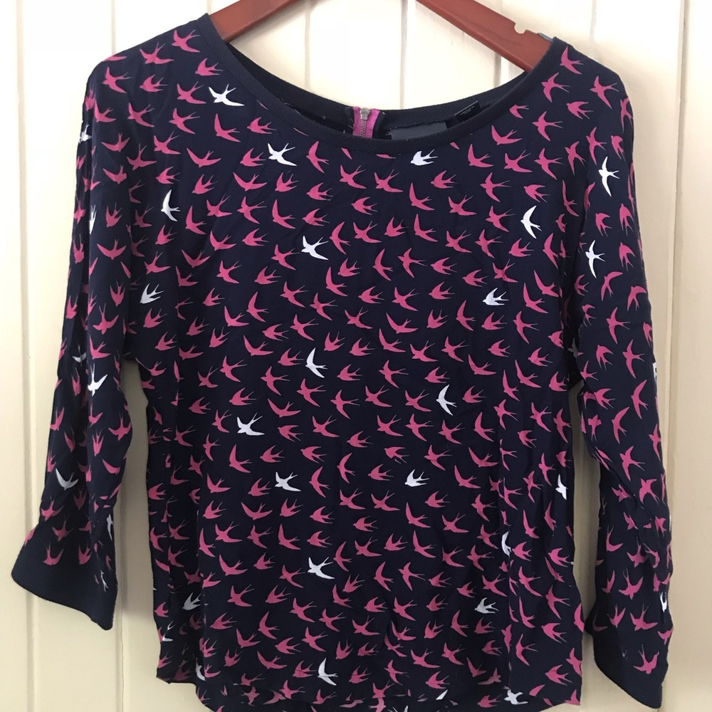 Anthropologie Maeve bird blouse
